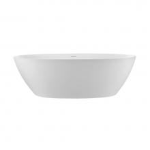 MTI Baths S244A-WH-GL - Alissa Sculpturestone Freestanding/Undermount Soaker - Gloss White (70.5X37)