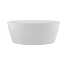 MTI Baths AST245F-WH-MT - Elena Sculpturestone Freestanding Flat Rim Air Bath - Matte White (58X32)