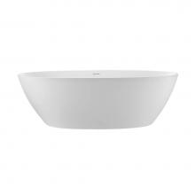 MTI Baths S247B-WH-GL - Alissa Sculpturestone Freestanding/Undermount W/Base Soaker - Gloss White (62X32)