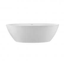 MTI Baths AST249-WH-MT - Alissa Sculpturestone W/Base Freestanding/Undermount Air Bath - Matte White (61X36)