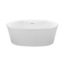 MTI Baths AST255-WH - Adel 2 Acrylic Cxl Freestanding Faucet Deck  Air Bath - White (57.25X31.5)