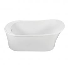 MTI Baths S267DM-WH - Eryn Dolomatte Freestanding Slipper With Deck Soaker - White 60X29.5