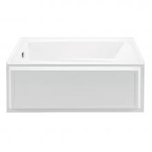 MTI Baths AW80-BI-LH - Wyndham 5 Acrylic Cxl Alcove Integral Skirted Lh Air Bath/Whirlpool - Biscuit (59.75X32)