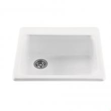 MTI Baths MBKS40-BI - 25X22 BISCUIT SINGLE BOWL BASICS SINK-SIMPLICITY