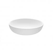 MTI Baths MTCS720FGL-WH - LUNA 1 SCULPTURESTONE VESSEL FLAT RIM - GLOSS WHITE (13.75)