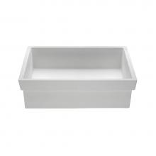 MTI Baths MTCS762-WH-MT - CONTINUUM RECTANGLE SCULPTURESTONE SEMI-RECESSED - MATTE WHITE (20.75X16.25)