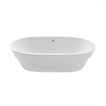 MTI Baths MTCS-768-MT-WH - LEONA SCULPTURESTONE VESSEL/SEMI-RECESSED - MATTE WHITE (20X13)