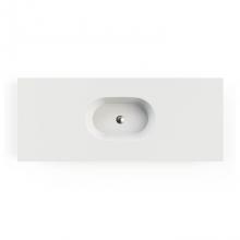 MTI Baths C850D68-WH-GL - Leona 1 Sculpturestone Counter Sink Double Bowl Up To 68''- Gloss White