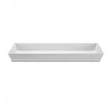 MTI Baths MTCS744GL-WH - Petra 6 Sr Sculpturestone Semi-Recessed Dual Drain - Gloss White (47.5X14.125)