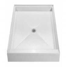 MTI Baths SB3660-WH - 3660 Acrylic Cxl Center Drain 36''Threshold 3-Sided Integral Tile Flange - White