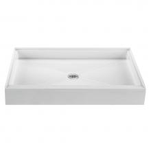 MTI Baths SB4832-BO - 48X32 Bone Center Drain Shower Base 48'' Threshold W/ 3-Sided Integral Tile Flange