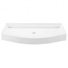 MTI Baths SB6027-36-BI - 6027-36 Acrylic Cxl Crescent Bow Front Center Drain 3-Sided Integral Tile Flange - Biscuit