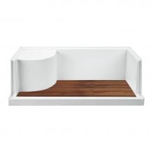 MTI Baths TK-6036SEATED - TEAK SHOWER TRAY FOR MTSB-6036 SEATED END DRAIN