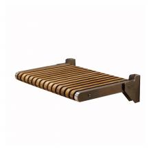 MTI Baths TK-SSEAT2416BNSA - Teak Shower Seat - Natural Stainless Ada (24X16)