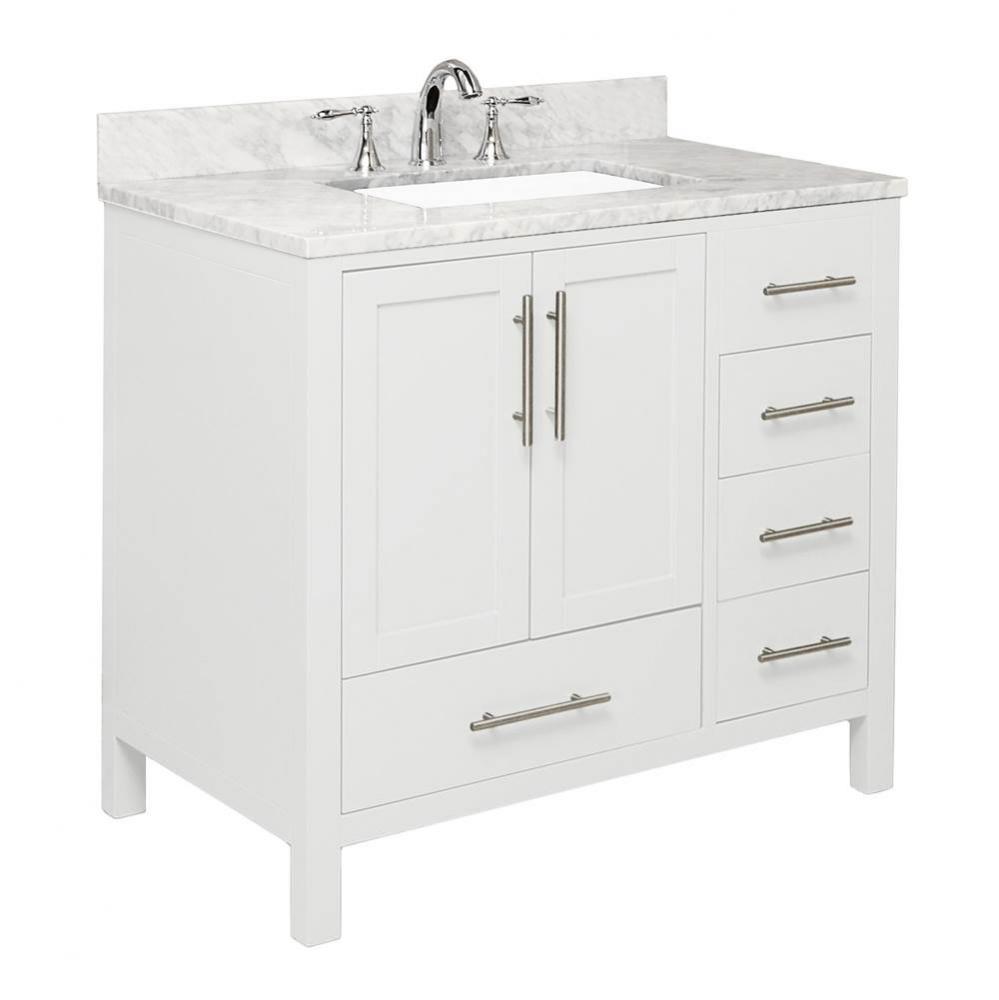 Malibu Vanity Cabinet, 36-in Ocean Grey