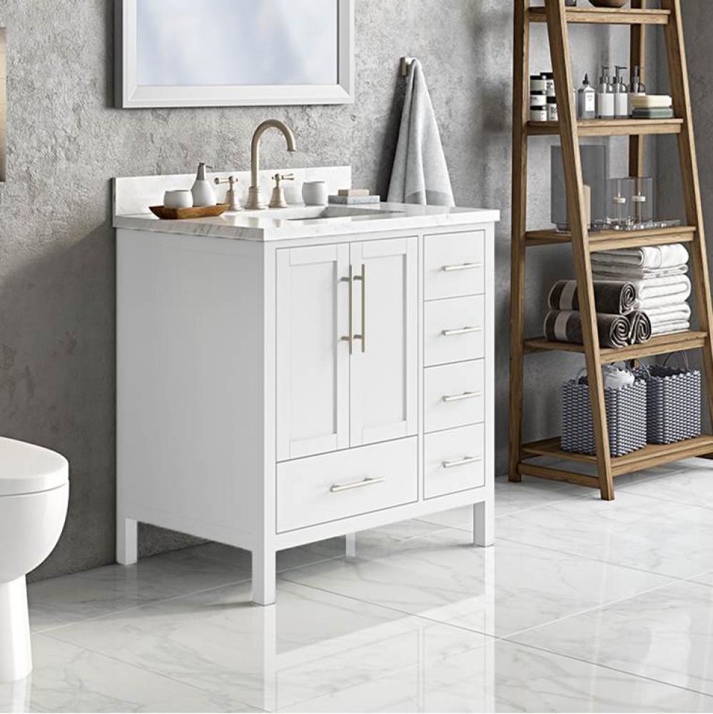 Malibu Vanity Cabinet, 36-in Matte White