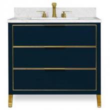 Icera V-5036.074 - Muse Vanity Cabinet 36-in, Navy Blue with Satin Brass