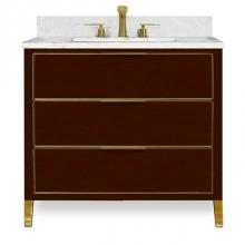 Icera V-5036.264 - Muse Vanity Cabinet 36-in, Walnut Brown with Satin Brass