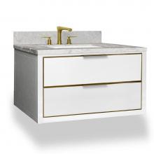 Icera V-5136.074 - Muse Wallhung Vanity 36-in, Navy Blue with Satin Brass