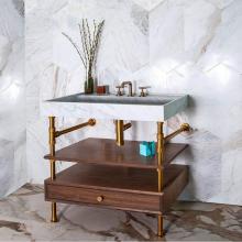 Stone Forest PFS-TD-24-AB-WSD6-WLNT - Elemental Console Vanity, 24'' W, With Drawer And Wood Shelf