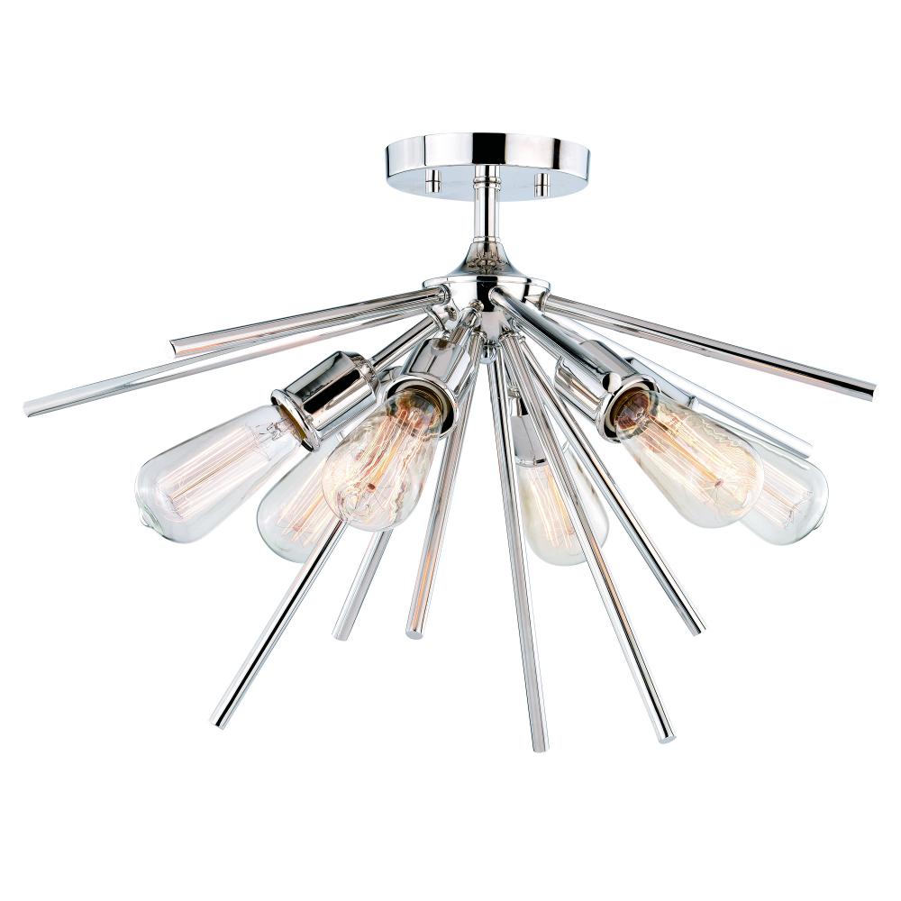 Estelle 24-in Semi Flush Ceiling Light Polished Nickel