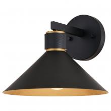 Vaxcel International T0681 - Dunbar 10-in Outdoor Wall Light Matte Black and Gold