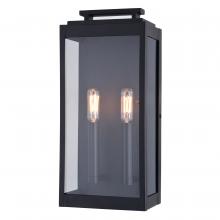 Vaxcel International T0706 - Hampton 7-in. 2 Light Outdoor Wall Light Textured Black