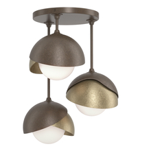 Hubbardton Forge 121374-SKT-05-84-GG0711 - Brooklyn 3-Light Double Shade Semi-Flush