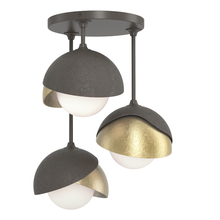 Hubbardton Forge 121374-SKT-07-86-GG0711 - Brooklyn 3-Light Double Shade Semi-Flush