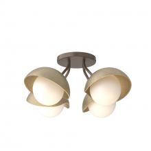 Hubbardton Forge 121375-SKT-05-84-GG0711 - Brooklyn 4-Light Single Shade Semi-Flush