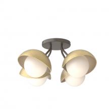 Hubbardton Forge 121375-SKT-07-86-GG0711 - Brooklyn 4-Light Single Shade Semi-Flush