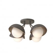 Hubbardton Forge 121375-SKT-20-14-GG0711 - Brooklyn 4-Light Single Shade Semi-Flush