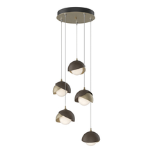 Hubbardton Forge 131125-SKT-STND-84-05-GG0711 - Brooklyn 5-Light Double Shade Pendant