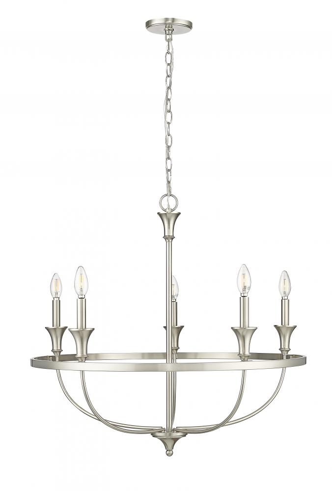 Emery 5-Light Chandelier Ceiling Light Brushed Nickel