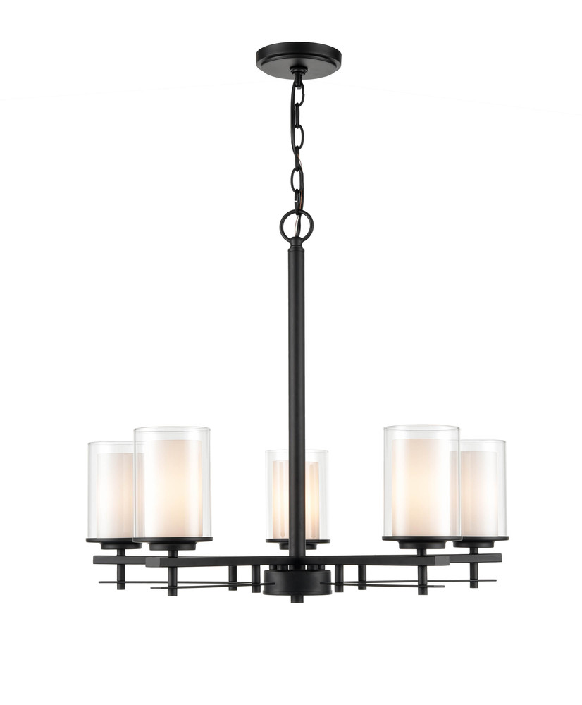 Huderson 5-Light Chandelier Ceiling Light Matte Black