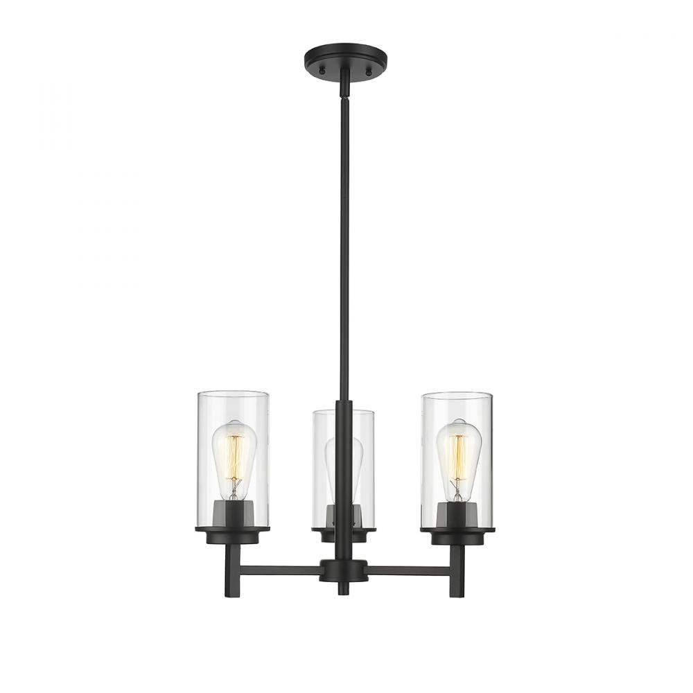 Janna 3-Light Chandelier Ceiling Light Matte Black