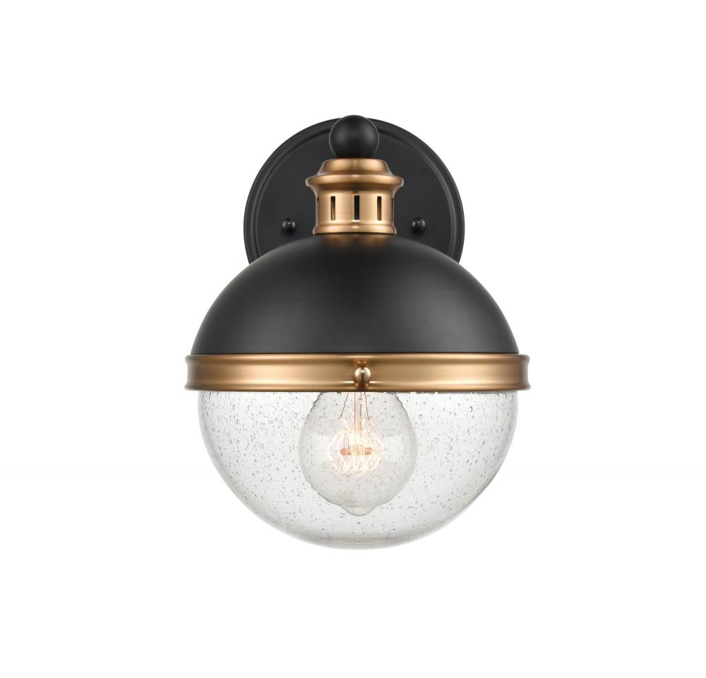 Ellmira 1-Light Wall Sconce Matte Black/ Aged Brass