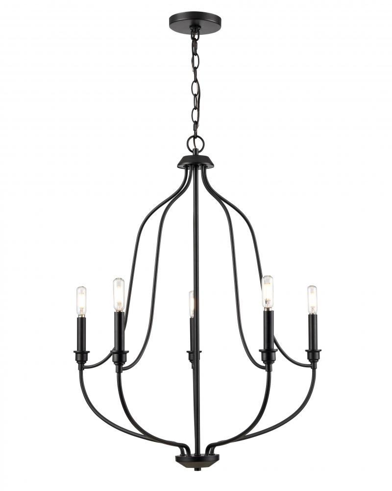 Senoia 5-Light Chandelier Ceiling Light Matte Black