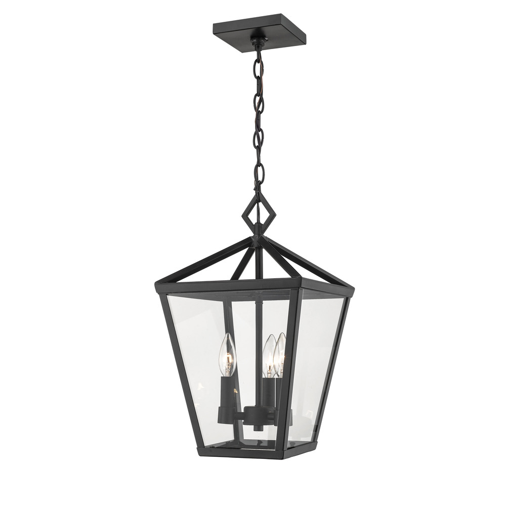 Arnold 4-Light Outdoor Hanging Lantern Powder Coated Black