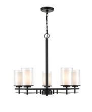 Millennium 5515-MB - Huderson 5-Light Chandelier Ceiling Light Matte Black