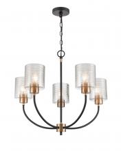 Millennium 9425-MB/MG - Renitta 5-Light Chandelier Ceiling Light Matte Black Modern Gold