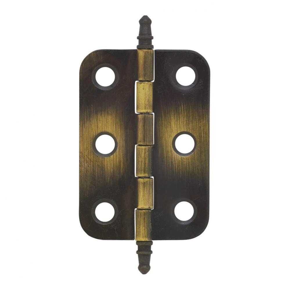 Non Self-Closing Butt Antique Brass Hinge - 2 Pack