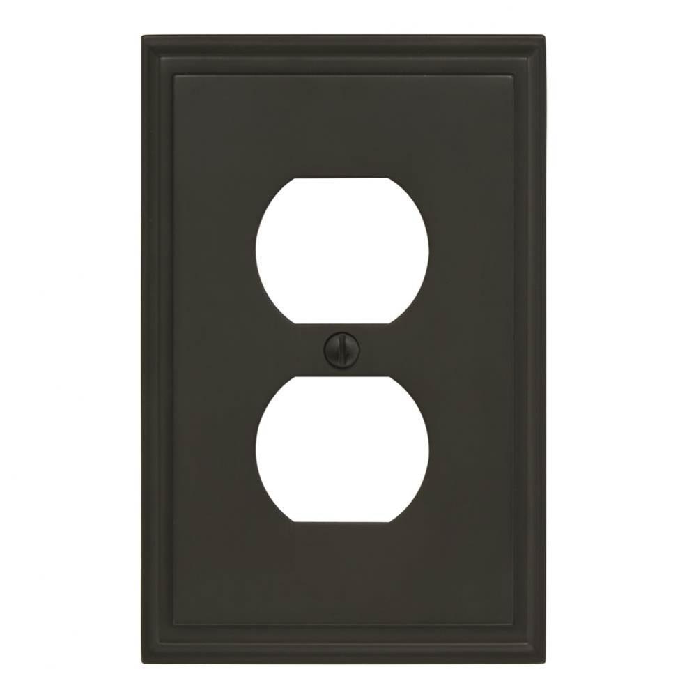 Mulholland 1 Receptacle Black Bronze Wall Plate