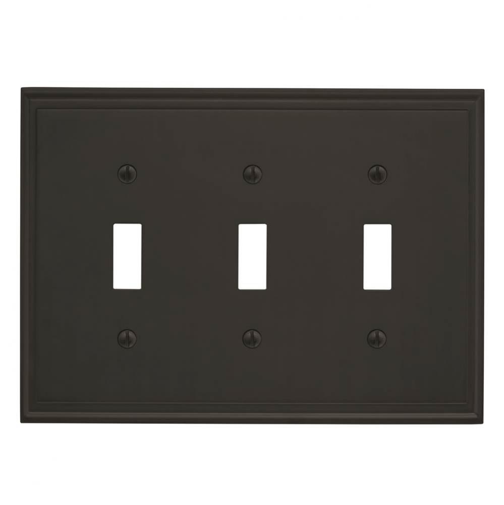 Mulholland 3 Toggle Black Bronze Wall Plate