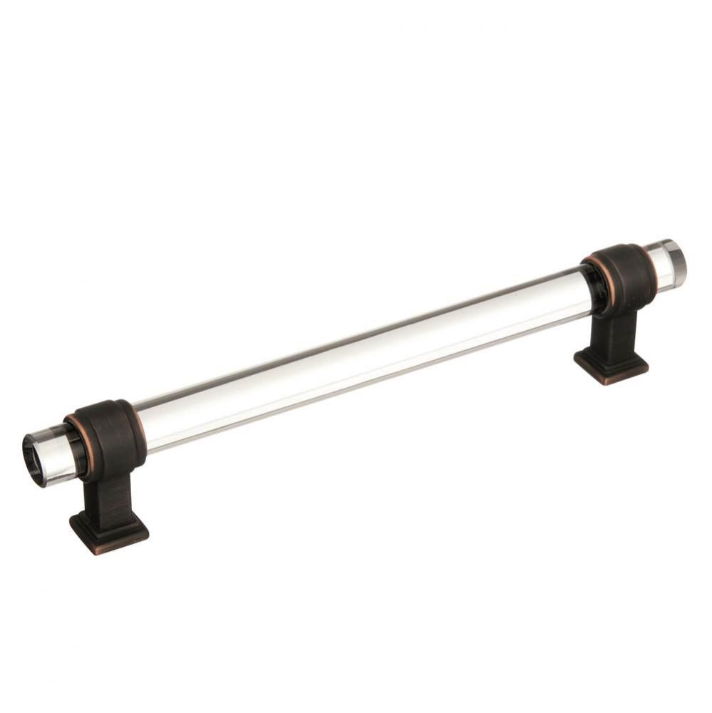 Glacio 6-5/16 in (160 mm) Center-to-Center Clear/Oil-Rubbed Bronze Cabinet Pull