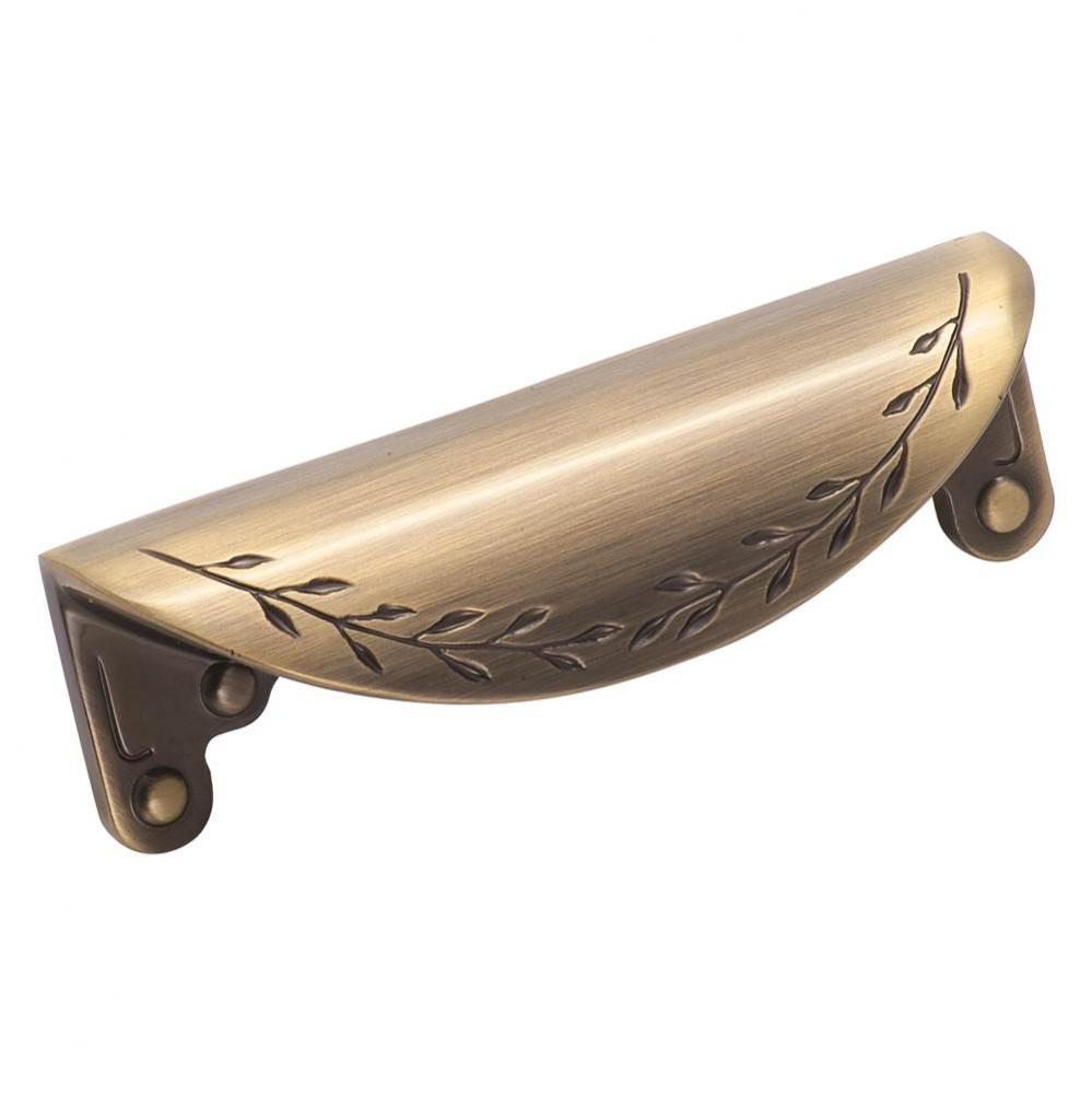 Nature''s Splendor 3 in (76 mm) Center-to-Center Elegant Brass Cabinet Cup Pull