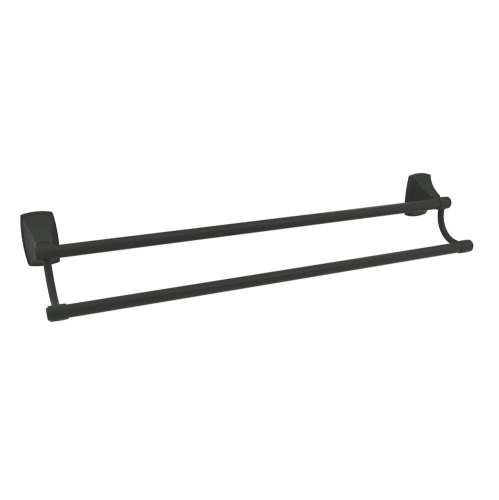 Clarendon 24 in (610 mm) Double Double Towel Bar in Matte Black