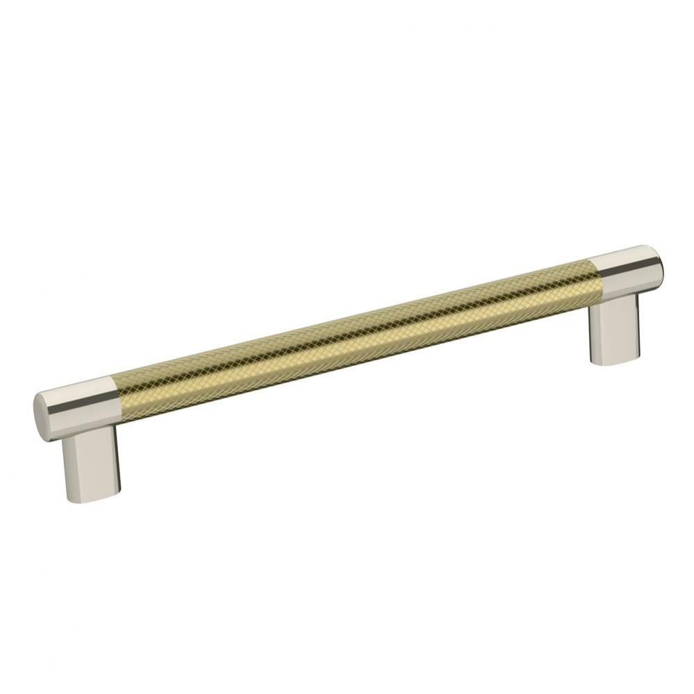 Esquire 8 in (203 mm) Center-to-Center Polished Nickel / Golden Champagne Cabinet Pull