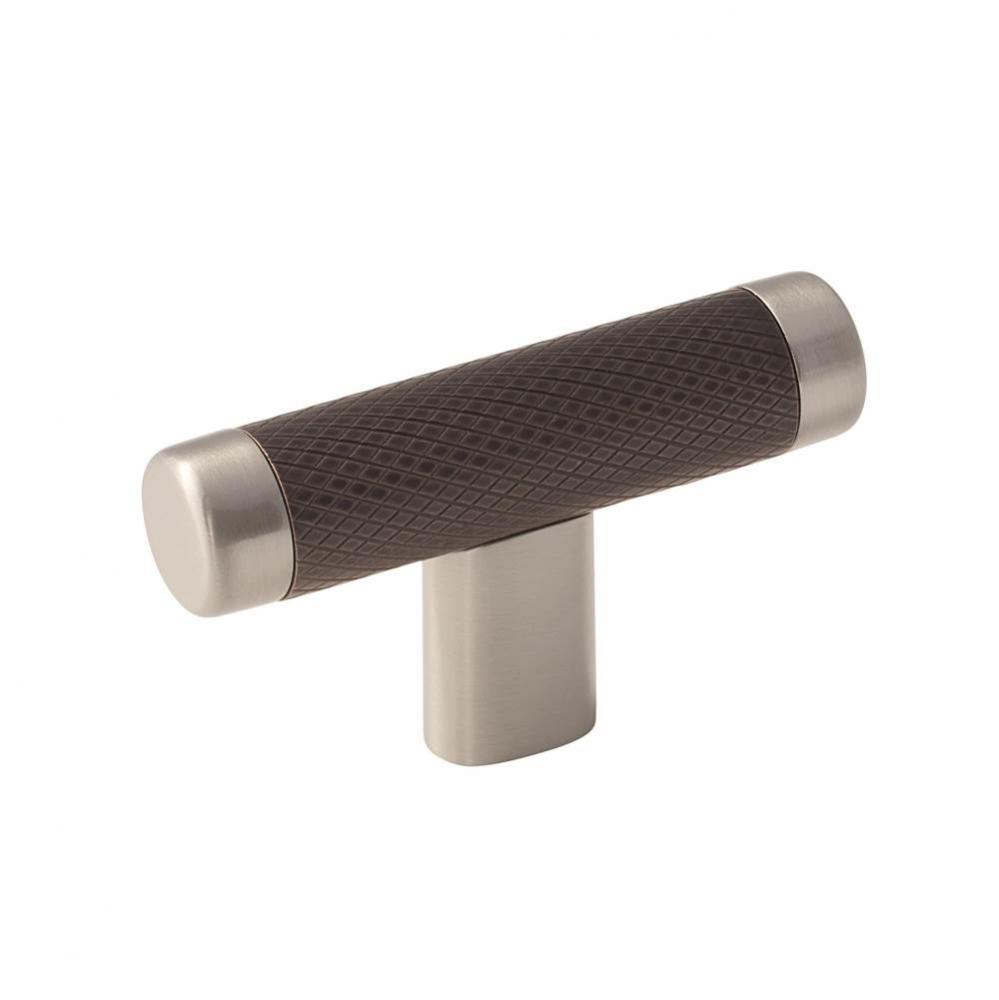 Esquire 2-5/8 in (67 mm) Length Satin Nickel/Oil-Rubbed Bronze Cabinet Knob