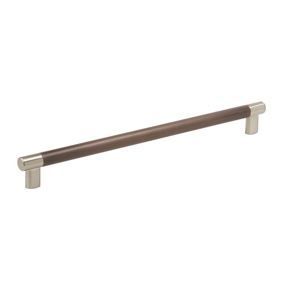 Esquire 12-5/8 in (320 mm) Center-to-Center Satin Nickel/Oil-Rubbed Bronze Cabinet Pull